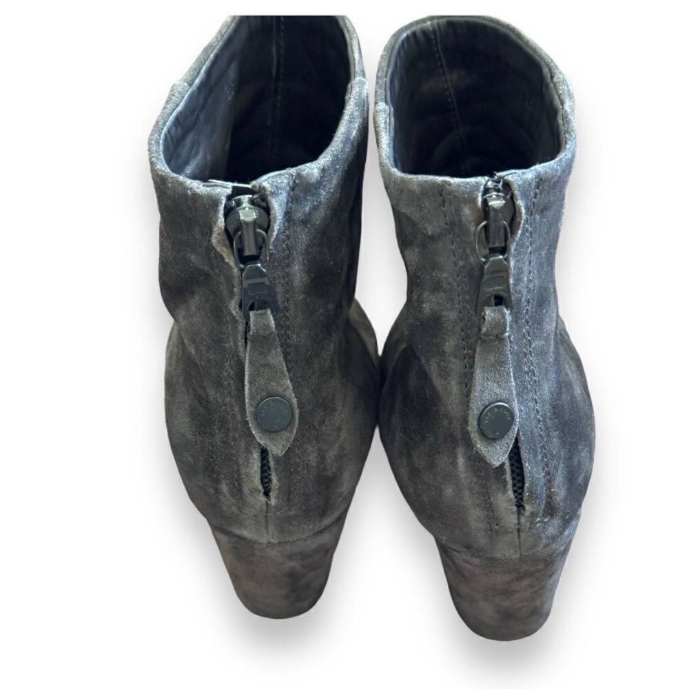 Rag & Bone Charcoal Gray Distressed Suede LeatherAnkle Booties Sz 39.5 or 9.5 - Picture 3 of 10